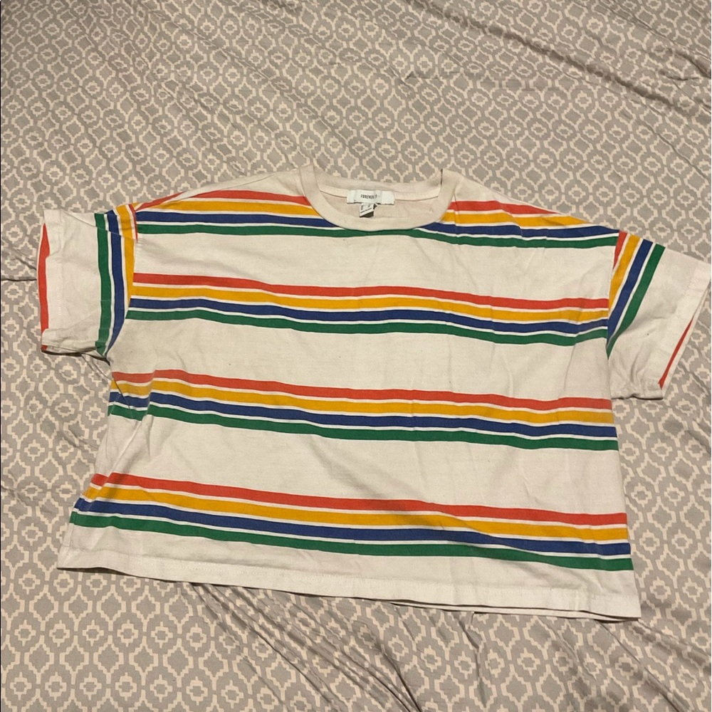 Colorful striped crop top